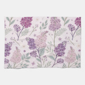 Soft Pink and Purple Lilac Floral Pattern   Theedoek (Horizontaal)