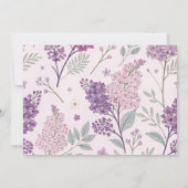 Soft Pink and Purple Lilac Floral Wedding  Bedankkaart (Achterkant)