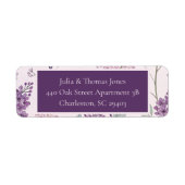 Soft Pink and Purple Lilac Floral Wedding  Etiket (Voorkant)