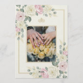 Soft Pink and Sage Green Eucalyptus Wedding Kaart (Achterkant)