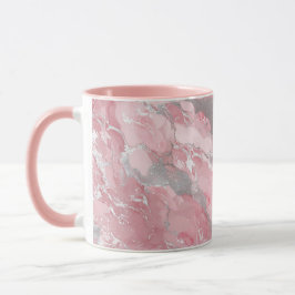 Soft Pink and Silver Marble-Like Pattern Mok