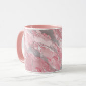 Soft Pink and Silver Marble-Like Pattern Mok (Voorkant links)