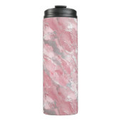 Soft Pink and Silver Marble-Like Pattern Thermosbeker (Voorkant)