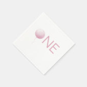 Soft Pink Balloon Modern Girl First Birthday Party Servet (Hoek)