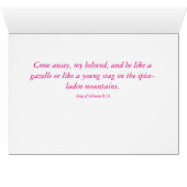 Soft Pink Bloom - Song of Songs 8:14 Wenskaart (Binenzijde Horizontaal (Onderkant))