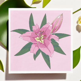 Soft Pink Blooming Lily Servet