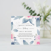 SOFT PINK BLUE WATERVERF VRIJGEZELLENFEEST KAART (Staand voorkant)