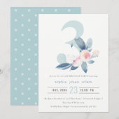 SOFT PINK BLUSH BLUE FLORAL 3RD OM HET EVEN WELKE  KAART (Voorkant / Achterkant)