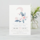 SOFT PINK BLUSH BLUE FLORAL 3RD OM HET EVEN WELKE  KAART (Staand voorkant)