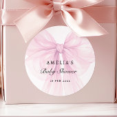Soft Pink Blush Bow Baby Girl Stickers