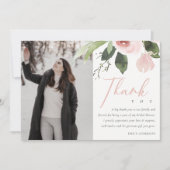 SOFT PINK BLUSH ROOS VRIJGEZELLENFEEST DANK U FOTO KAART (Voorkant)