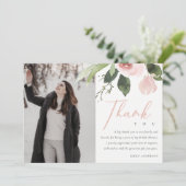 SOFT PINK BLUSH ROOS VRIJGEZELLENFEEST DANK U FOTO KAART (Staand voorkant)