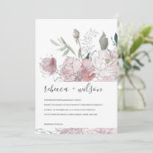 SOFT PINK BLUSH WATERVERF FLORAL WEDDING INVITE BEDANKKAART (Staand voorkant)