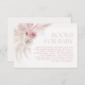 Soft Pink Boho Arch Boeken voor Baby Informatiekaartje (Voorkant / Achterkant)