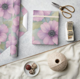 Soft Pink Botanical Floral Wrapping Paper Cadeaupapier