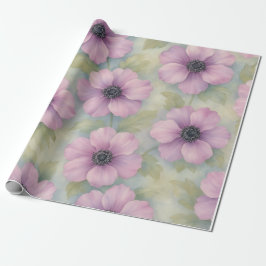 Soft Pink Botanical Floral Wrapping Paper Cadeaupapier