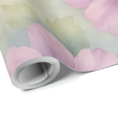 Soft Pink Botanical Floral Wrapping Paper Cadeaupapier (Rol Hoek)