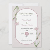 Soft Pink Botanical Wedding Invitation Kaart (Voorkant)