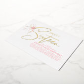 Soft Pink Bow Elegant Romantic Sweet 16th Birthday Folie Uitnodiging (Gedraaid)