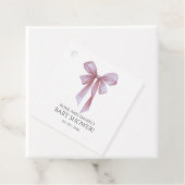 Soft Pink Bow Girl Baby Shower Bedankjes Labels (In situ)