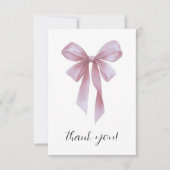 Soft Pink Bow Girl Baby Shower Bedankkaart (Voorkant)