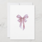Soft Pink Bow Girl Baby Shower Kaart (Achterkant)