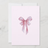 Soft Pink Bow Girl Baby Shower Kaart (Achterkant)