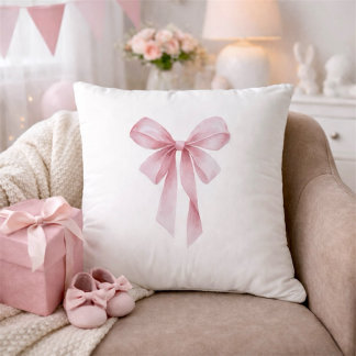 Soft Pink Bow Girl Baby Shower Kussen