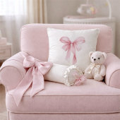 Soft Pink Bow Girl Baby Shower Kussen