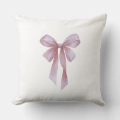 Soft Pink Bow Girl Baby Shower Kussen (Voorkant)