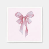 Soft Pink Bow Girl Baby Shower Servet (Voorkant)
