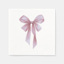 Soft Pink Bow Girl Baby Shower Servet