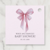 Soft Pink Bow Girl Baby Shower Welcome Bedankjes Labels (Achterkant)