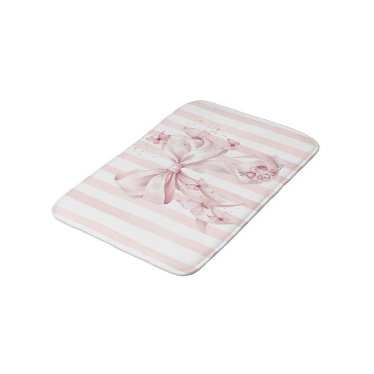 Soft Pink Bow with Butterflies  Badmat (Gekanteld)