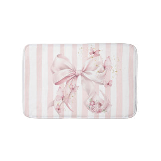 Soft Pink Bow with Butterflies  Badmat