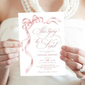 Soft Pink Bow Ze bindt het knoop Vrijgezellenfeest Kaart