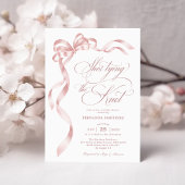 Soft Pink Bow Ze bindt het knoop Vrijgezellenfeest Kaart