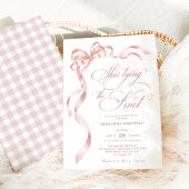 Soft Pink Bow Ze bindt het knoop Vrijgezellenfeest Kaart