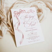 Soft Pink Bow Ze bindt het knoop Vrijgezellenfeest Kaart