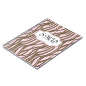 Soft Pink + Brown Monogram Lijst Journal-laptop Notitieboek (Linkerzijde)