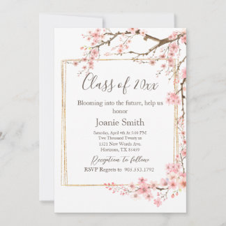 Soft Pink Cherry Blossom Graduation Kaart