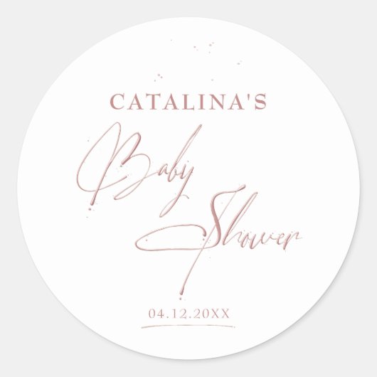 Soft Pink Chic Baby shower Sticker (Voorkant)