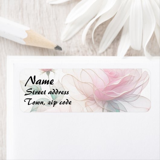 Soft Pink Chiffon Roos Label (Insitu)