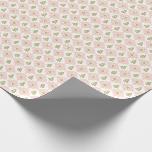 Soft Pink Christmas Wrapping Paper Roll Cadeaupapier (Hoek)