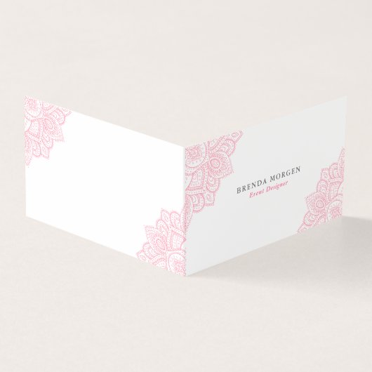 Soft Pink Corner Mandala Visitekaartje (Buitenkant)