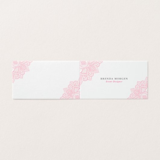 Soft Pink Corner Mandala Visitekaartje (Buitenkant ongevouwen)