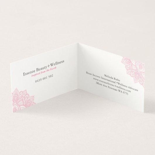 Soft Pink Corner Mandala Visitekaartje (Binnen)