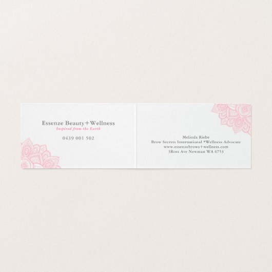Soft Pink Corner Mandala Visitekaartje (Binnenkant ongevouwen)