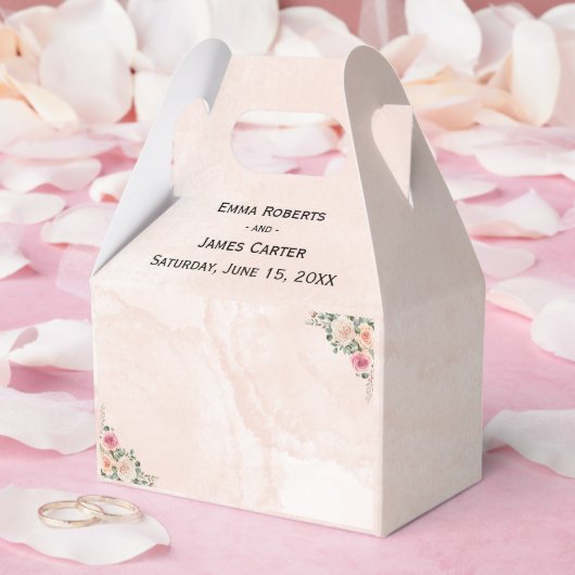 Soft Pink Cream Bloom Wedding Favor Boxes Bedankdoosjes (Huwelijk)