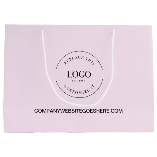 Soft Pink Custom Business website Uw Logo Groot Cadeauzakje (Achterkant)